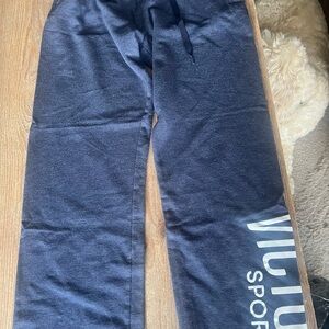 Heather Navy Blue Joggers with Sporty Text